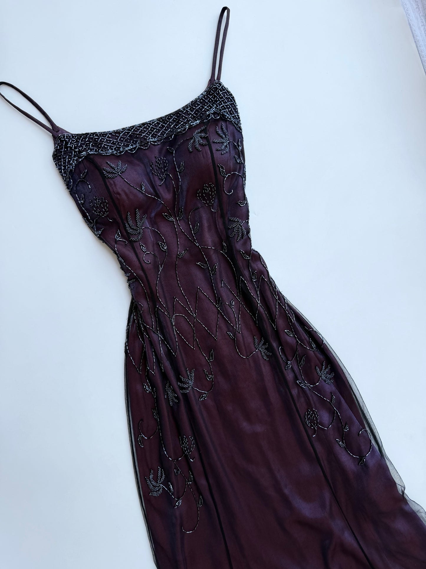 Midnight Plum Beaded Dress (Amethyst🔮)