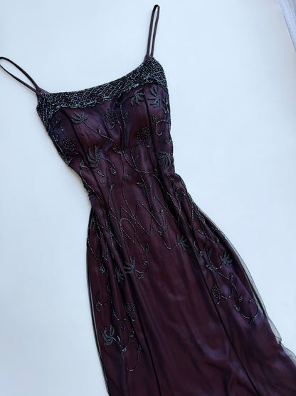 Midnight Plum Beaded Dress (Amethyst🔮)