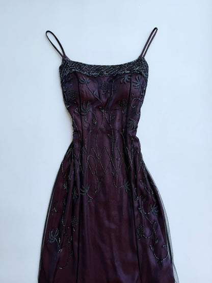 Midnight Plum Beaded Dress (Amethyst🔮)