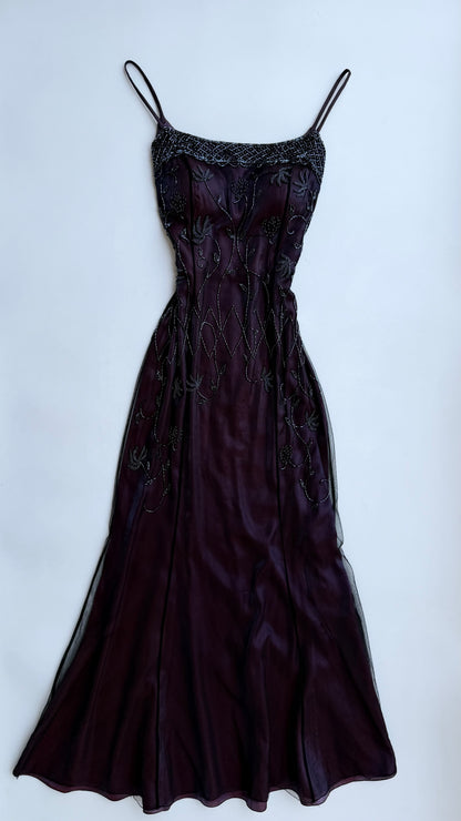 Midnight Plum Beaded Dress (Amethyst🔮)