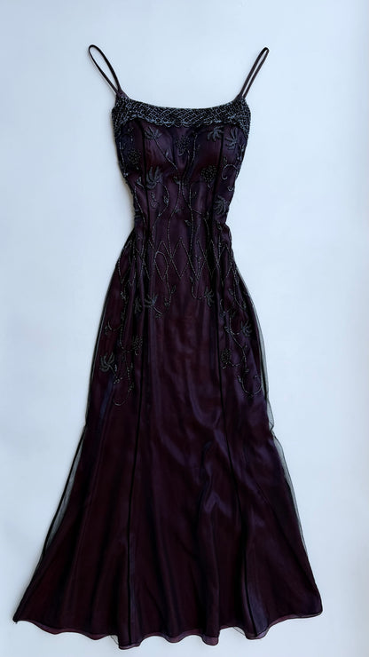 Midnight Plum Beaded Dress (Amethyst🔮)