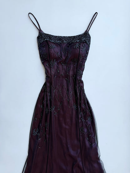 Midnight Plum Beaded Dress (Amethyst🔮)