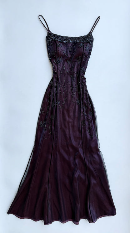 Midnight Plum Beaded Dress (Amethyst🔮)