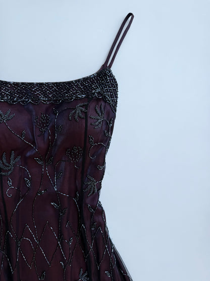 Midnight Plum Beaded Dress (Amethyst🔮)