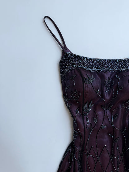 Midnight Plum Beaded Dress (Amethyst🔮)