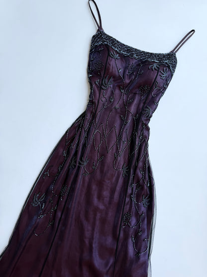 Midnight Plum Beaded Dress (Amethyst🔮)