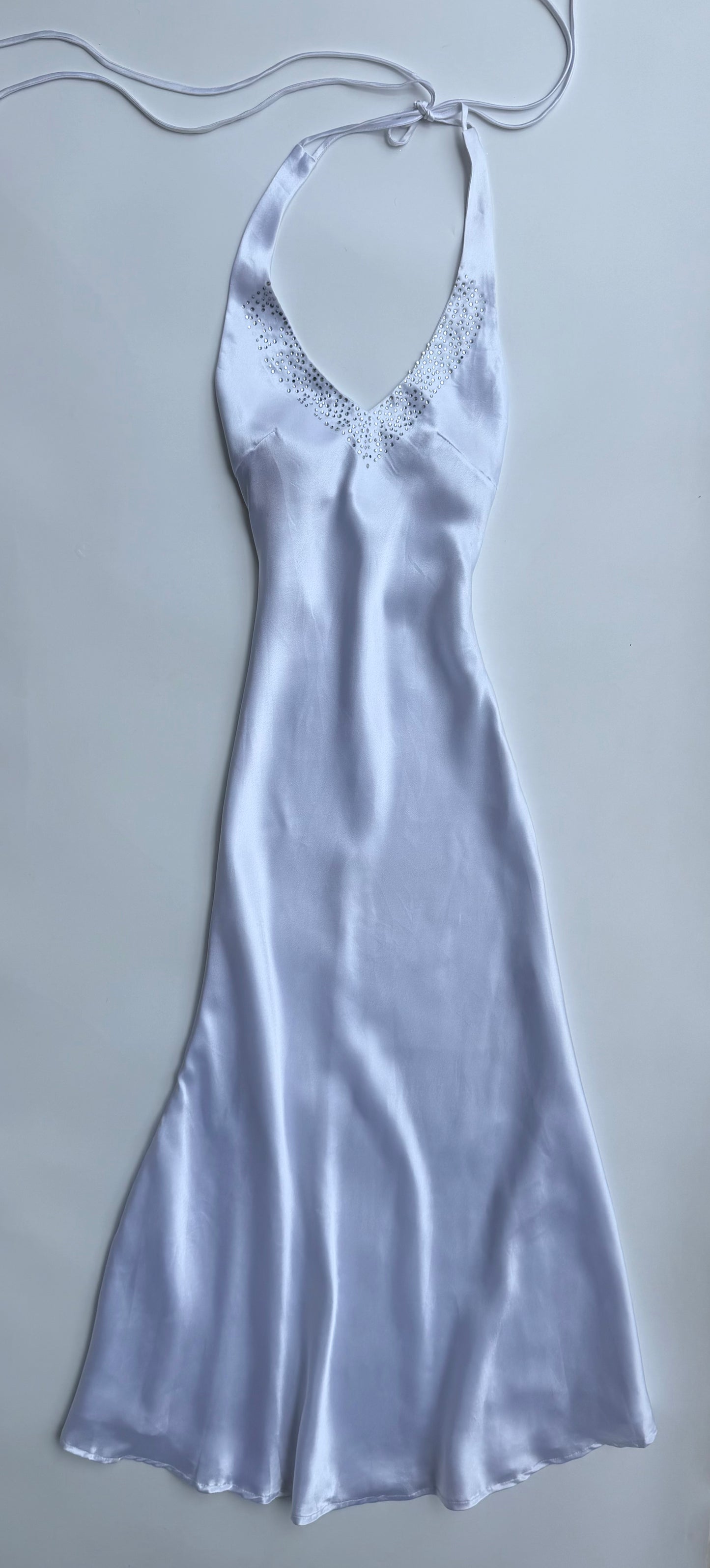Moonlit Pearl Halter Dress