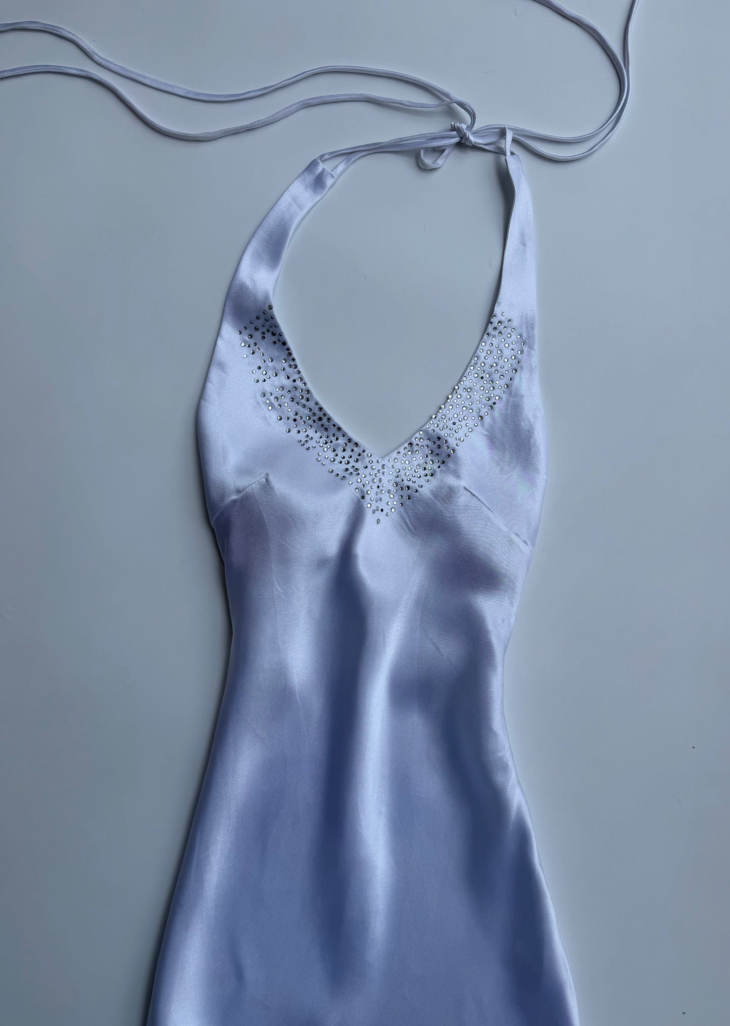 Moonlit Pearl Halter Dress