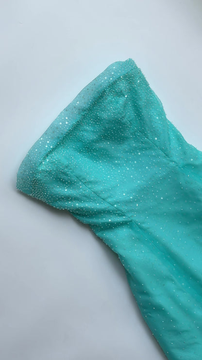 Sea Glass Stardust Couture Gown